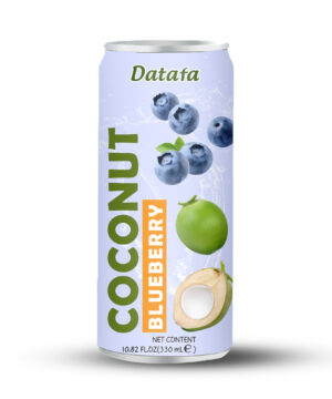 Datafa Coconut Water Blueberry 330ml Can on a white background.