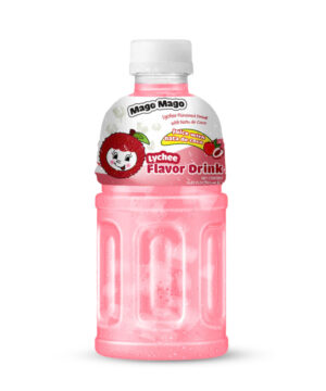 Datafa Nata de Coco Juice Drink Lychee – refreshing lychee beverage with real nata de coco cubes in a clear PET bottle